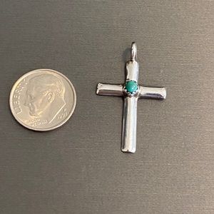 Sterling silver and turquoise cross